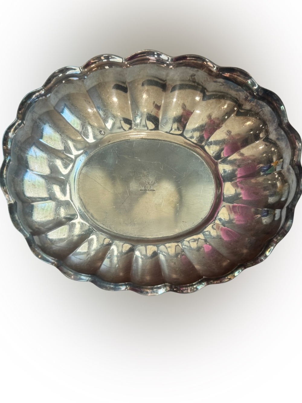 Reed & Barton Vtg Silverplated Fluted Serving Tray - 110